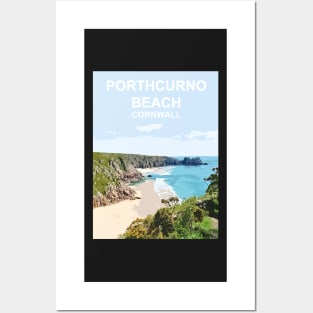 Porthcurno Beach, Cornwall. Cornish gift. Kernow fishing harbour Posters and Art